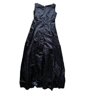 Vintage Dress Long Black Silk Full Length Sleeveless Small / Medium